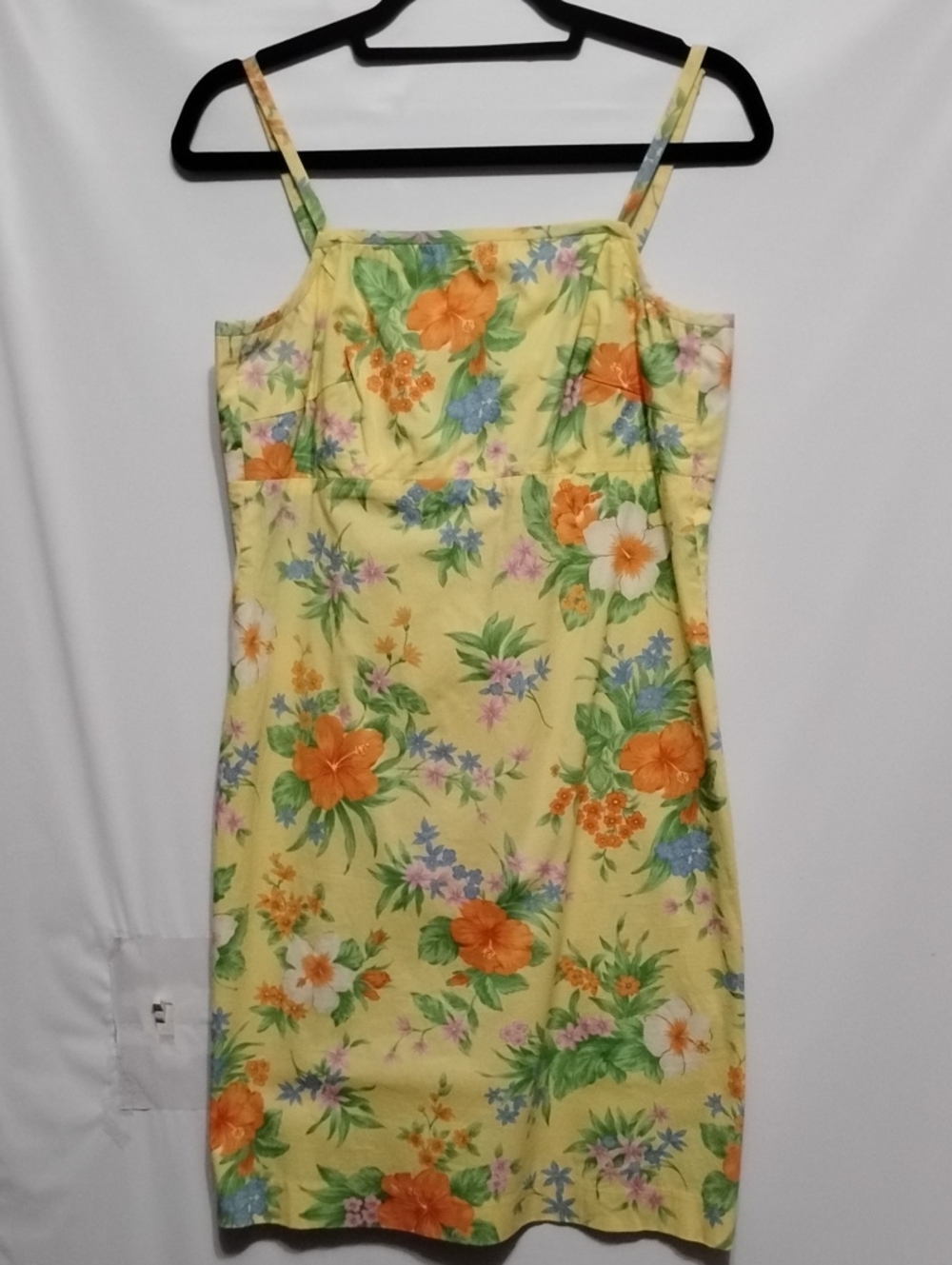 Ralph Lauren Yellow Floral Spaghetti-Strap Mini Dress